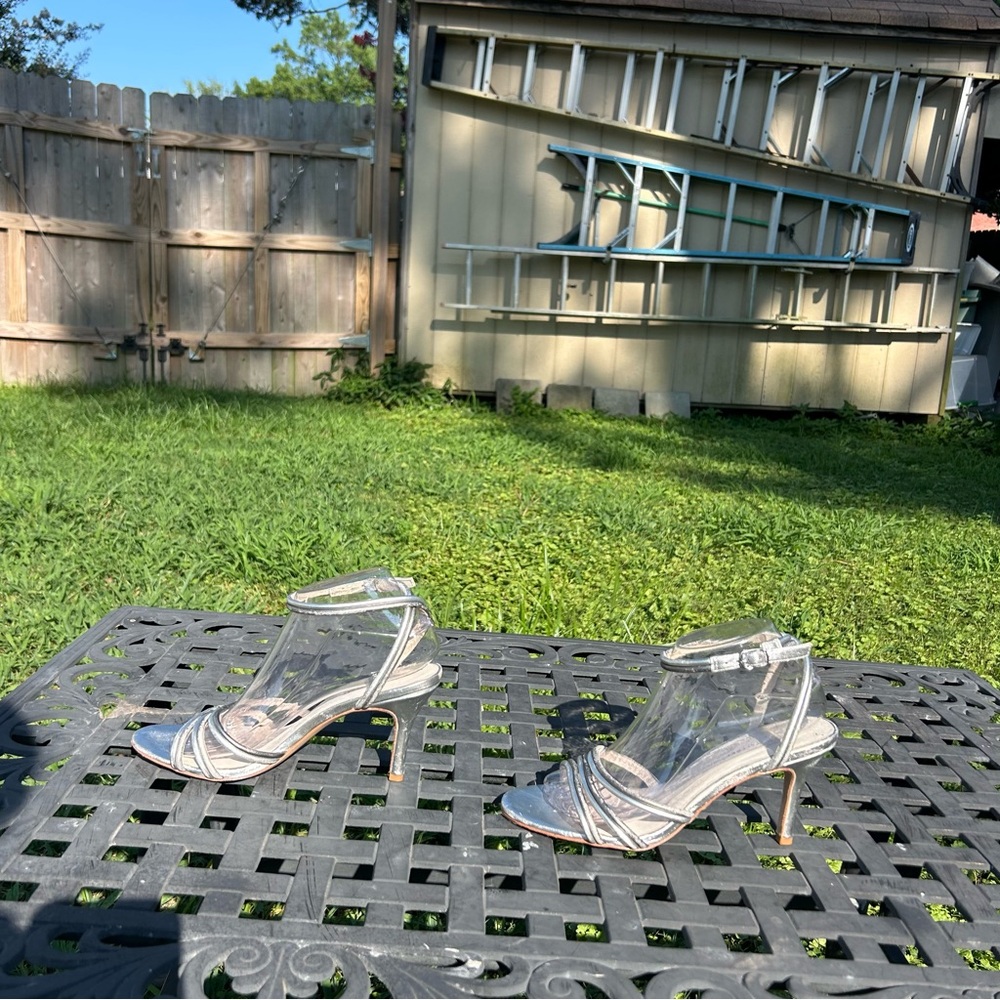 Koko + Palenki Multi Metallic Double‎ Strap Odin Heels Size 9